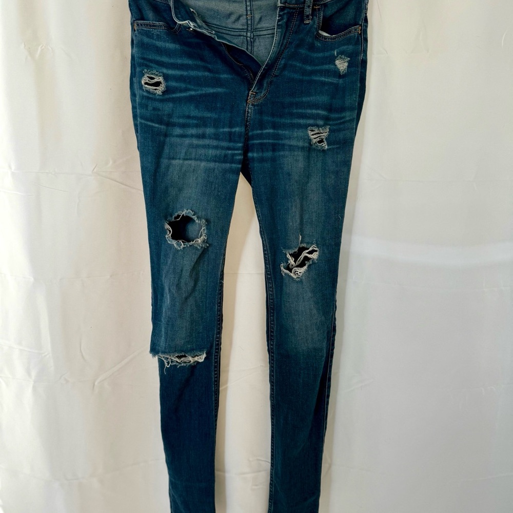 Hollister High Rise Blue Distressed Jeans